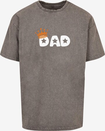 Merchcode Shirt 'Fathers Day - King Dad' in Grijs: voorkant