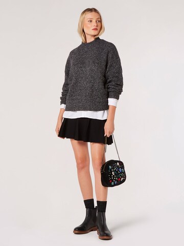 Apricot Plaited Knit Mock Neck Jumper ' ' in Grau