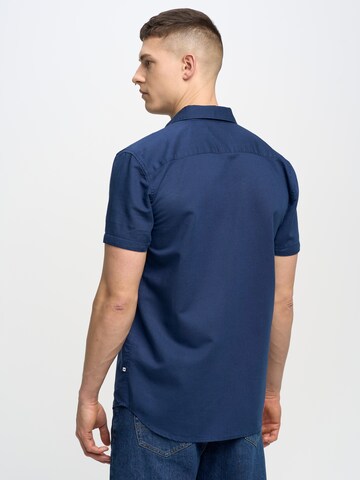 BIG STAR Regular fit Overhemd 'Linanos' in Blauw