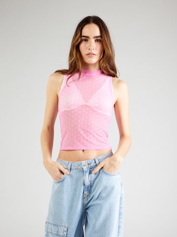 HUGO Blue - Top 'Deleane' em rosa: frente