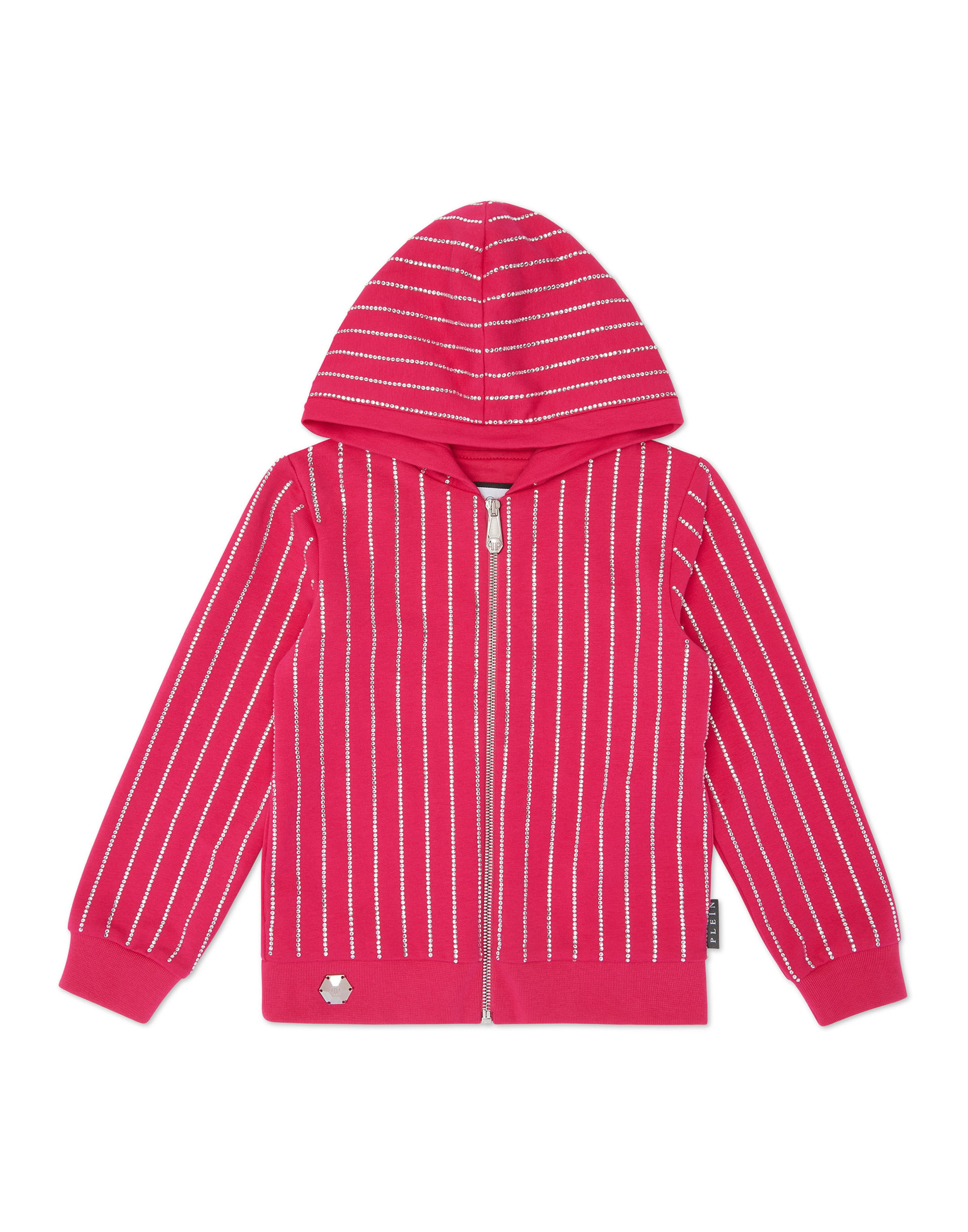 Philipp Plein - Sudadera con cremallera en rosa: frente