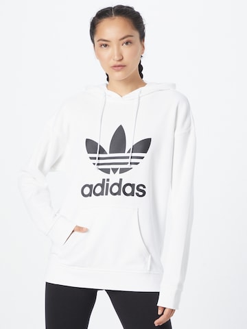 ADIDAS ORIGINALS Sweatshirt 'Adicolor Trefoil' in Wit: voorkant