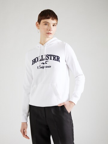 HOLLISTER Μπλούζα φούτερ 'TECH CORE' σε λευκό: μπροστά