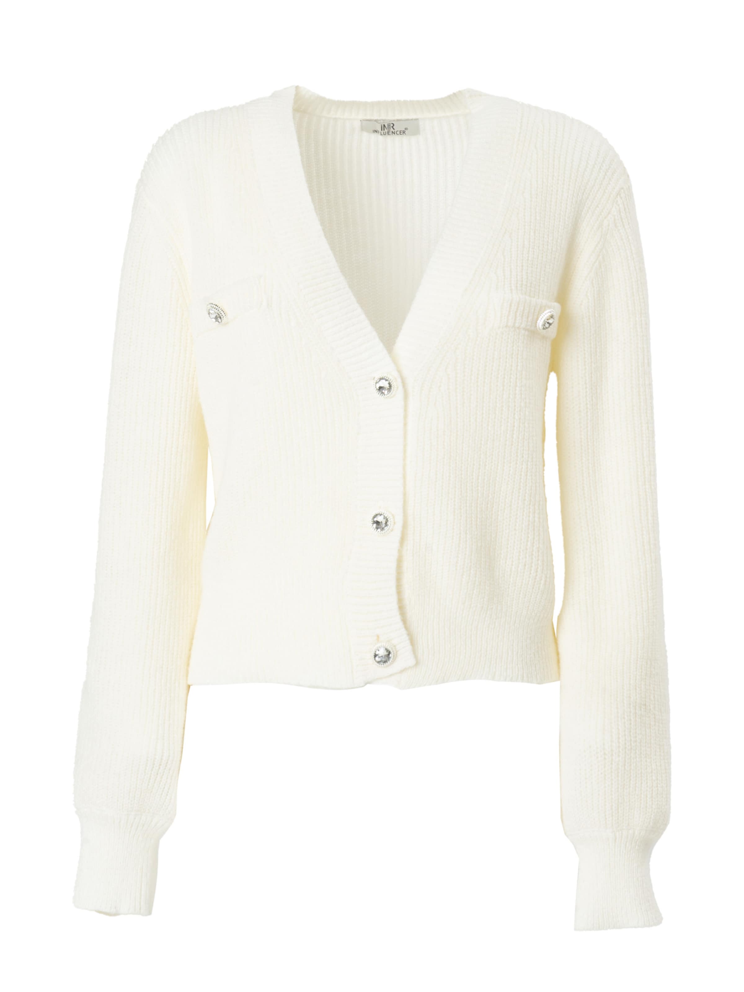 Influencer Kardigán - fehér: elől