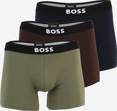 BOSS Bokserice veličine S u mornarsko plava / smeđa / maslinasta / bijela, Pregled proizvoda