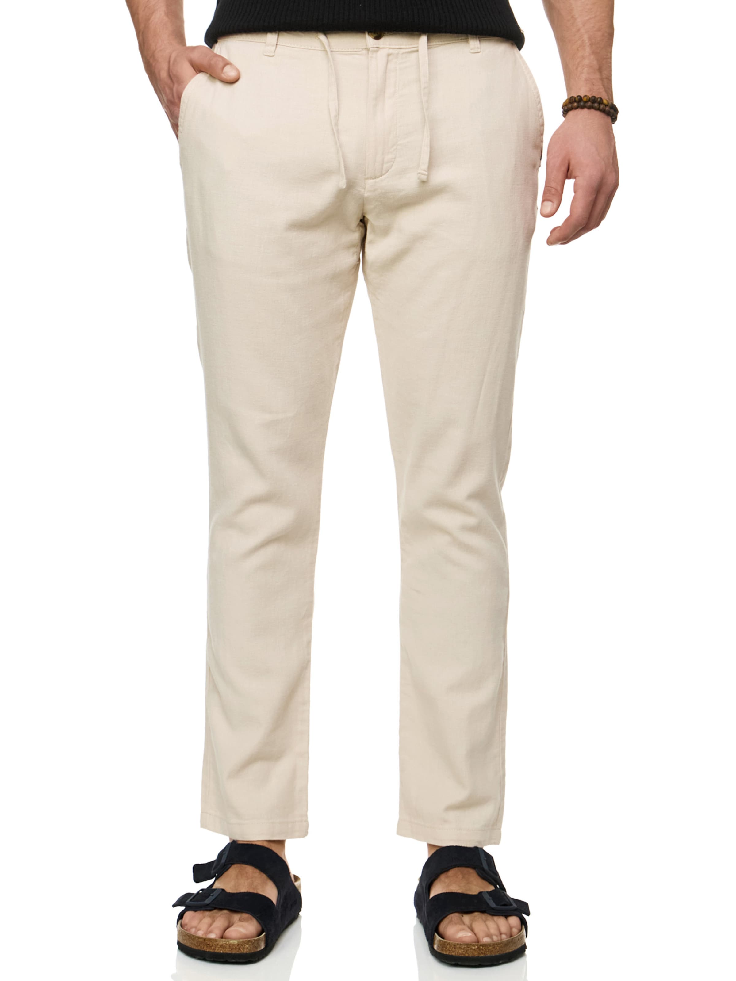 INDICODE JEANS Regular Pants in White: front