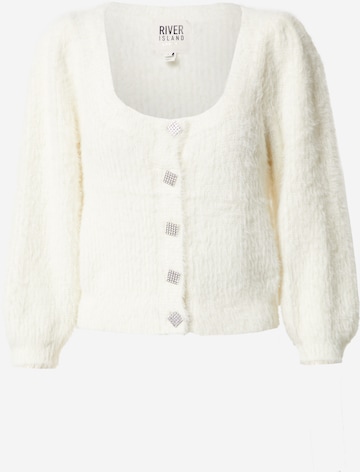 River Island Knit cardigan in White: front