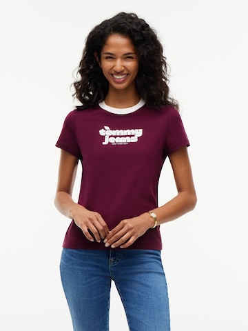 Maglietta di Tommy Jeans in lilla: frontale