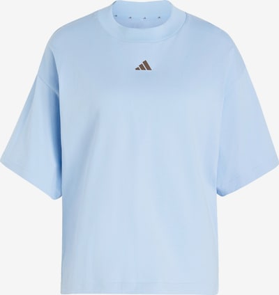 XS dydžio Sportiniai marškinėliai 'Studio' iš ADIDAS SPORTSWEAR, spalva – šviesiai mėlyna / ruda, Prekių apžvalga