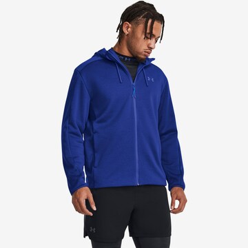 UNDER ARMOUR Athletic Zip-Up Hoodie 'Essential' in Blue: front