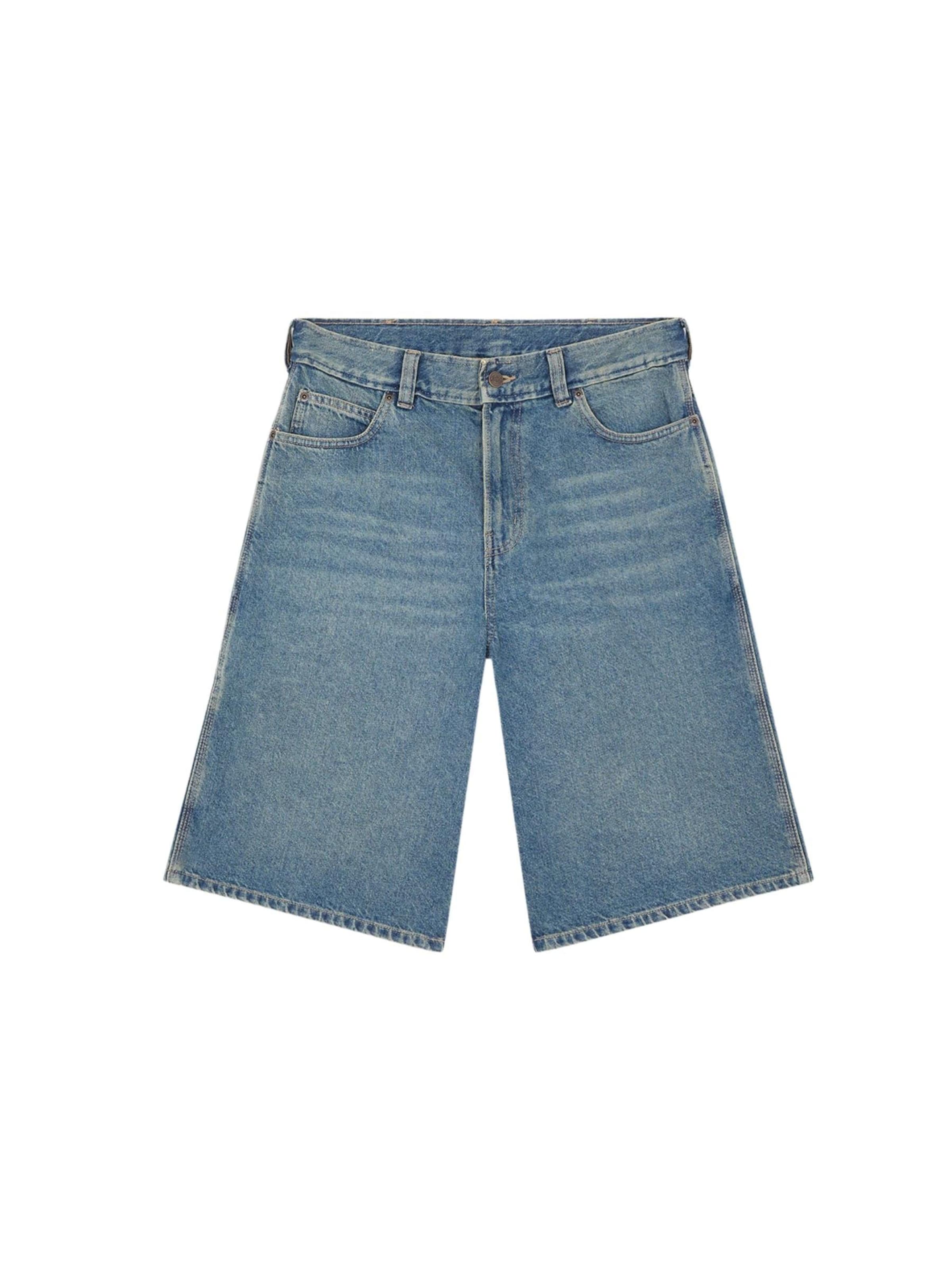 DICKIES Slimfit Broek 'DICKIES 958 13 IN LSE SHORT JEAN BERMUDA' in Blauw: voorkant