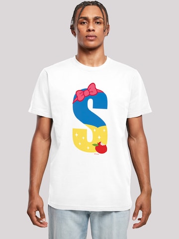 T-Shirt 'Disney Alphabet S Is For Snow' F4NT4STIC en blanc : devant