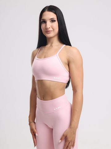 neverover Bralette Sports Bra 'Hue Cross-Back Strappy Bra' in Pink: front