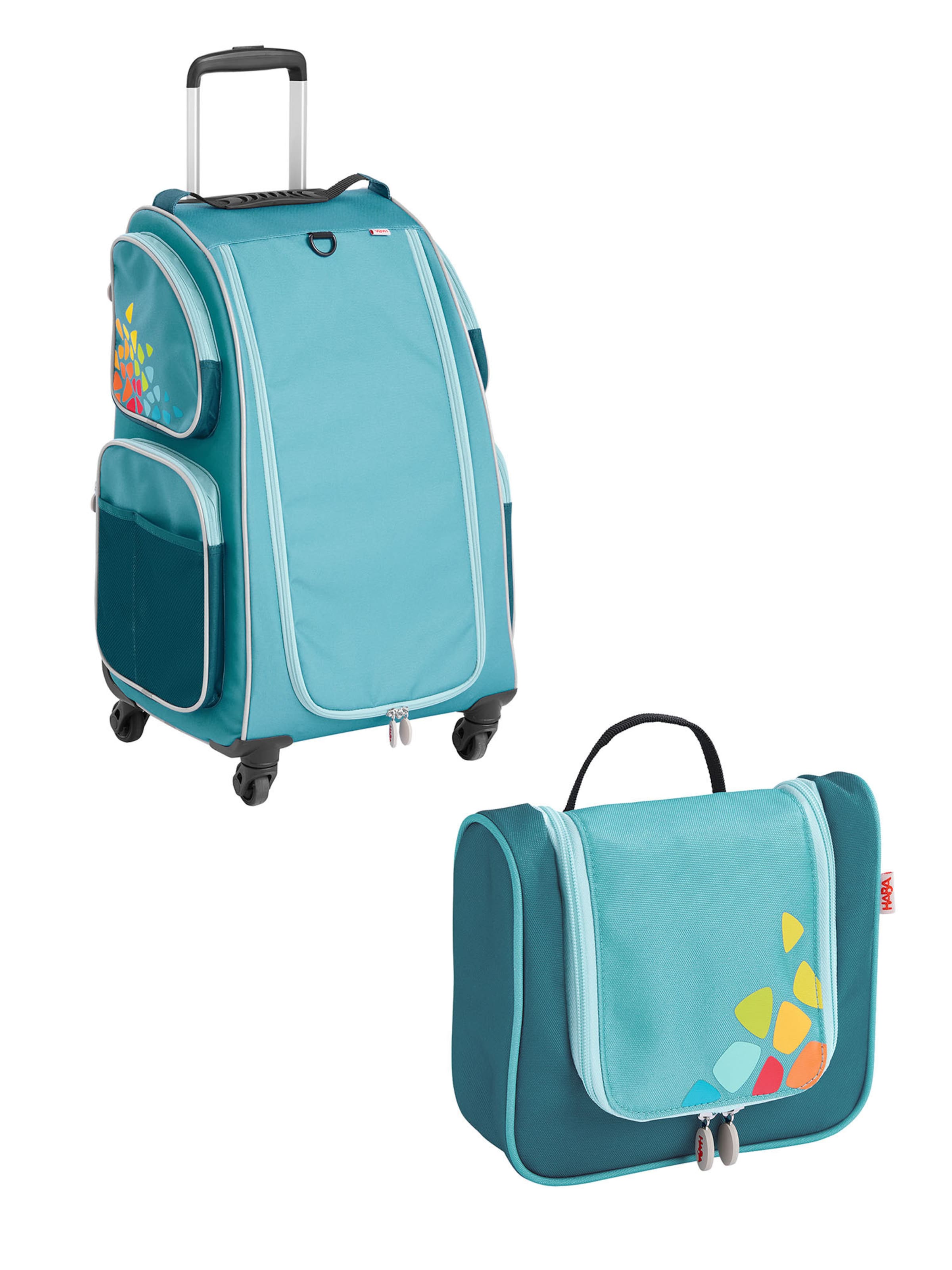 HABA Bag ' Schranktrolley 4 Rollen und Kulturbeutel ' in Blue: front