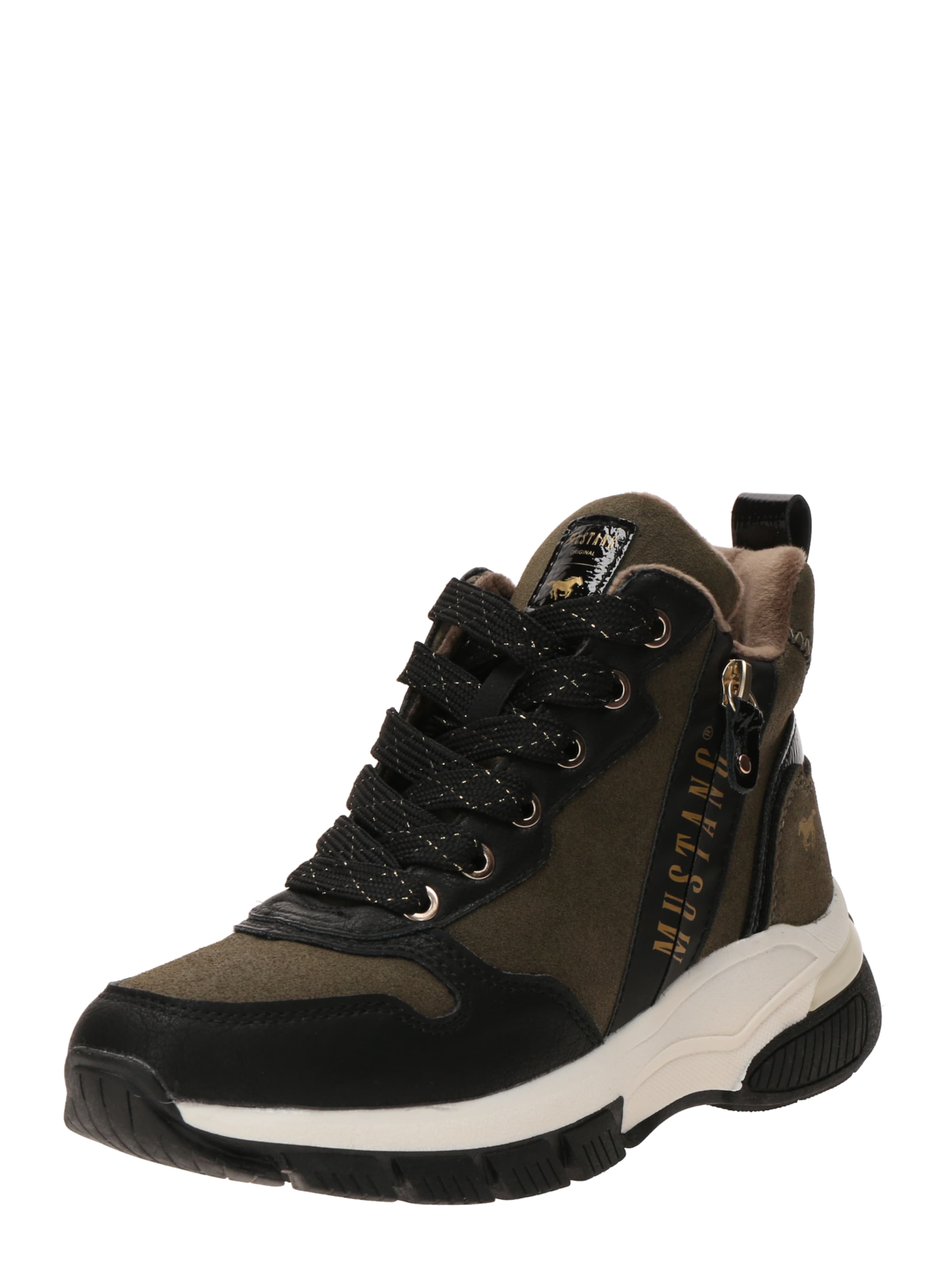 Bottines à lacets MUSTANG en vert : devant