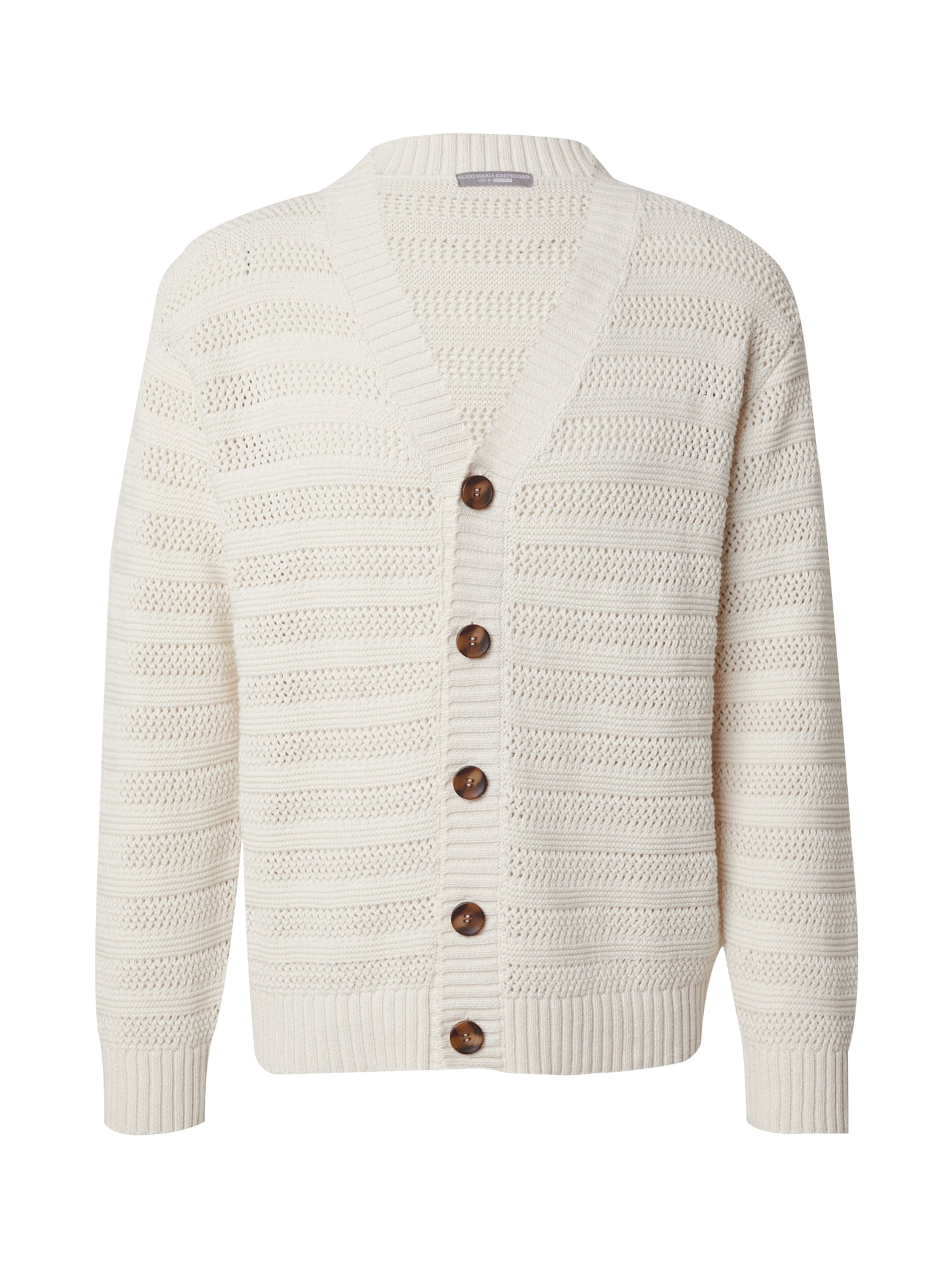 Guido Maria Kretschmer Men Knit Cardigan in Beige: front