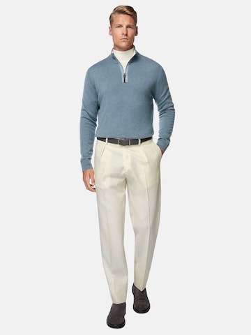 Coupe slim Pantalon à plis 'Gabardine' Boggi Milano en beige