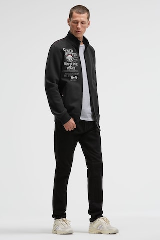 CAMP DAVID Sweatjacke mit Logo Prints, Stickereien und Patches in Schwarz