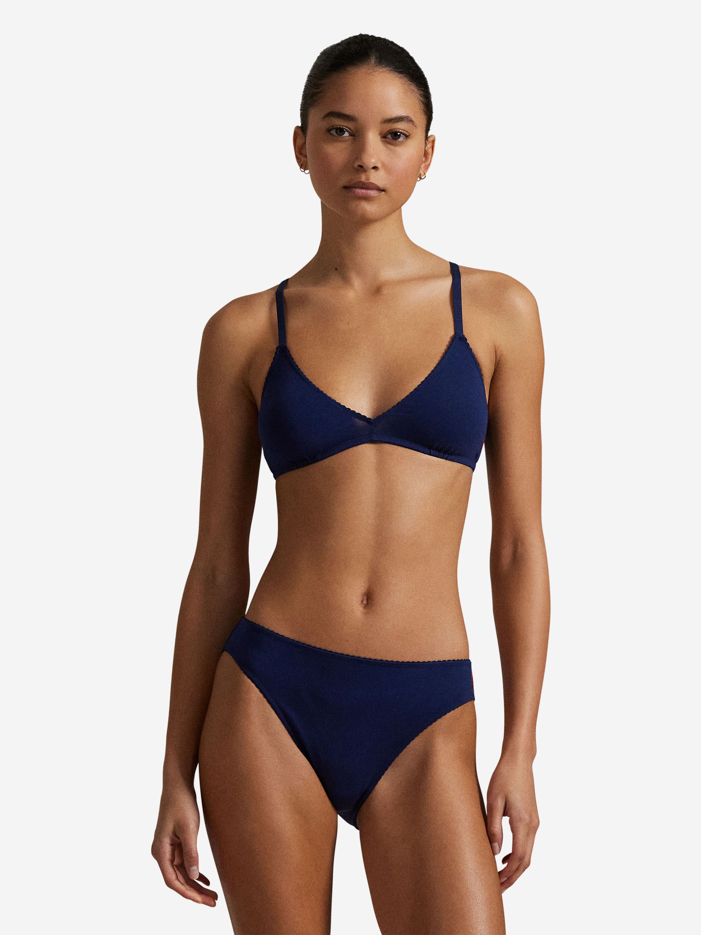 Polo Ralph Lauren Triangel Bralette ' Colorful Cotton ' in Blau