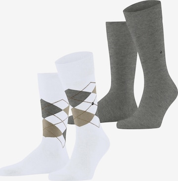 BURLINGTON Socken 'Everyday Argyle Mix 2-Pack' in Weiß: Vorderseite