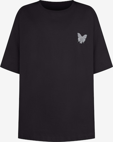 Smilodox Oversized shirt 'Payton' in Zwart: voorkant