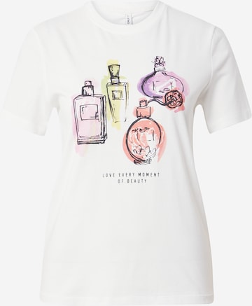 ONLY - Camiseta 'PRETTY' en blanco: frente