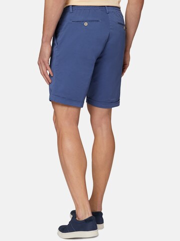 Boggi Milano Regular Pleat-Front Pants in Blue