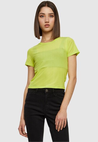 Urban Classics Тениска 'Mesh Tee' в жълто: отпред