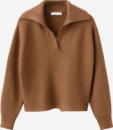 MANGO Пуловер 'FRESON' в кафяво: отпред