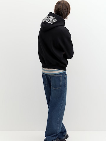 Pull&BearSweater majica 'STWD' - crna boja
