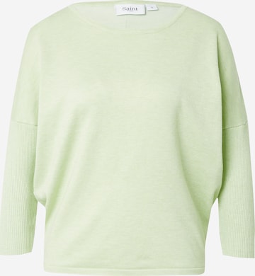 SAINT TROPEZ Пуловер 'Mila' в зелено: отпред