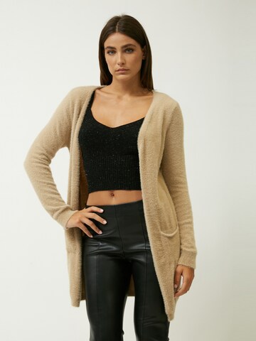 Influencer Knit cardigan in Beige: front