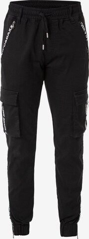 CIPO & BAXX Regular Cargo Pants in Black: front