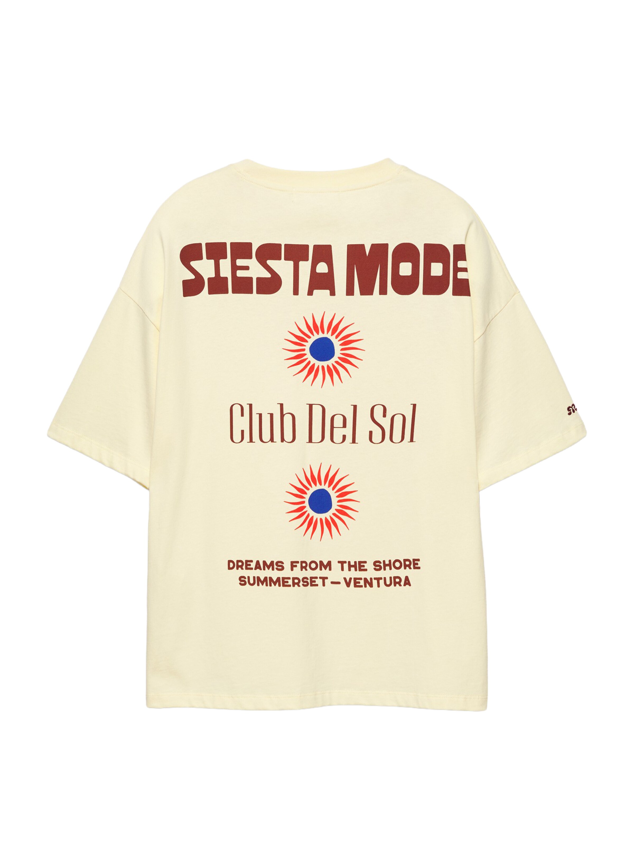 Pull&Bear Oversize póló 'PACIFIC SIESTA' - sárga