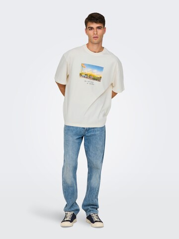 Tricou 'ONSDEVIN' de la Only & Sons pe alb
