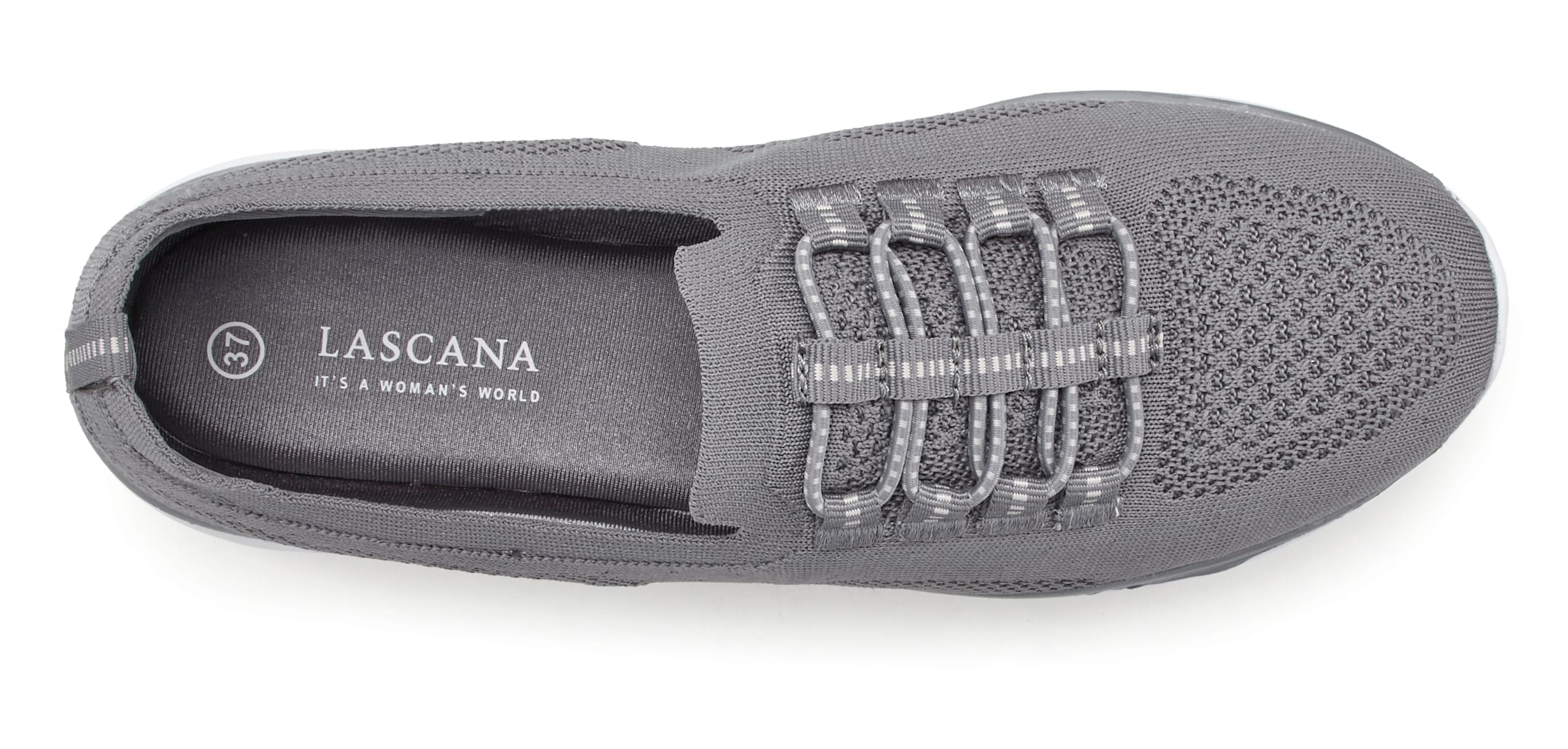 LASCANA - Sapatilhas slip-on em cinzento