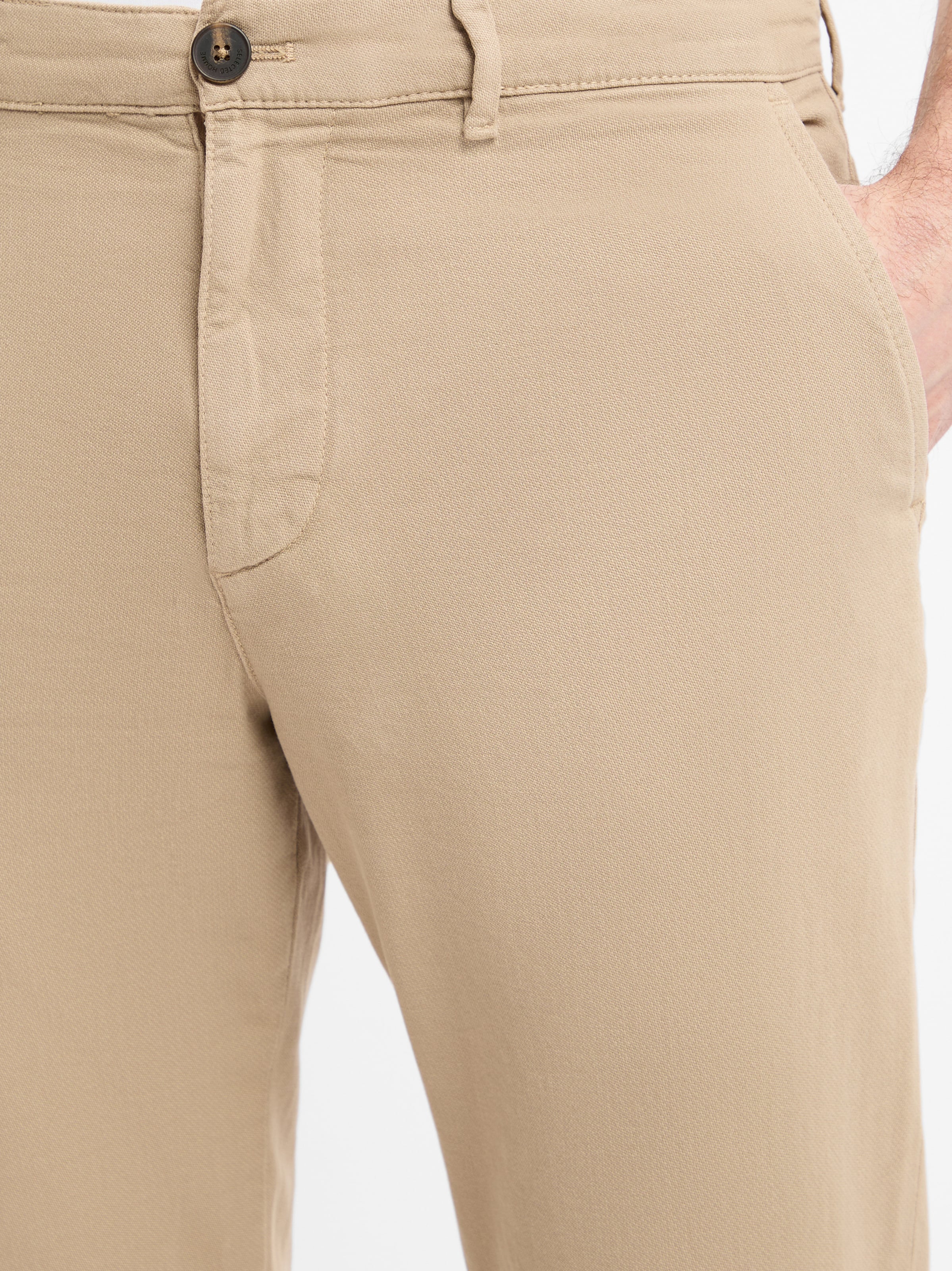 SELECTED Слим фит Панталон Chino в бежово