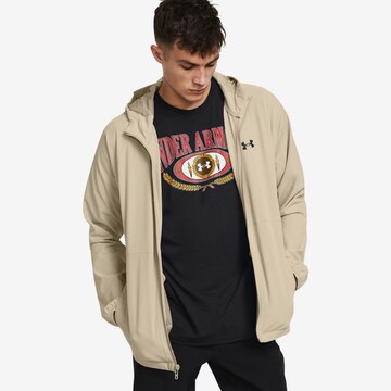 UNDER ARMOUR Athletic Jacket in Beige: front