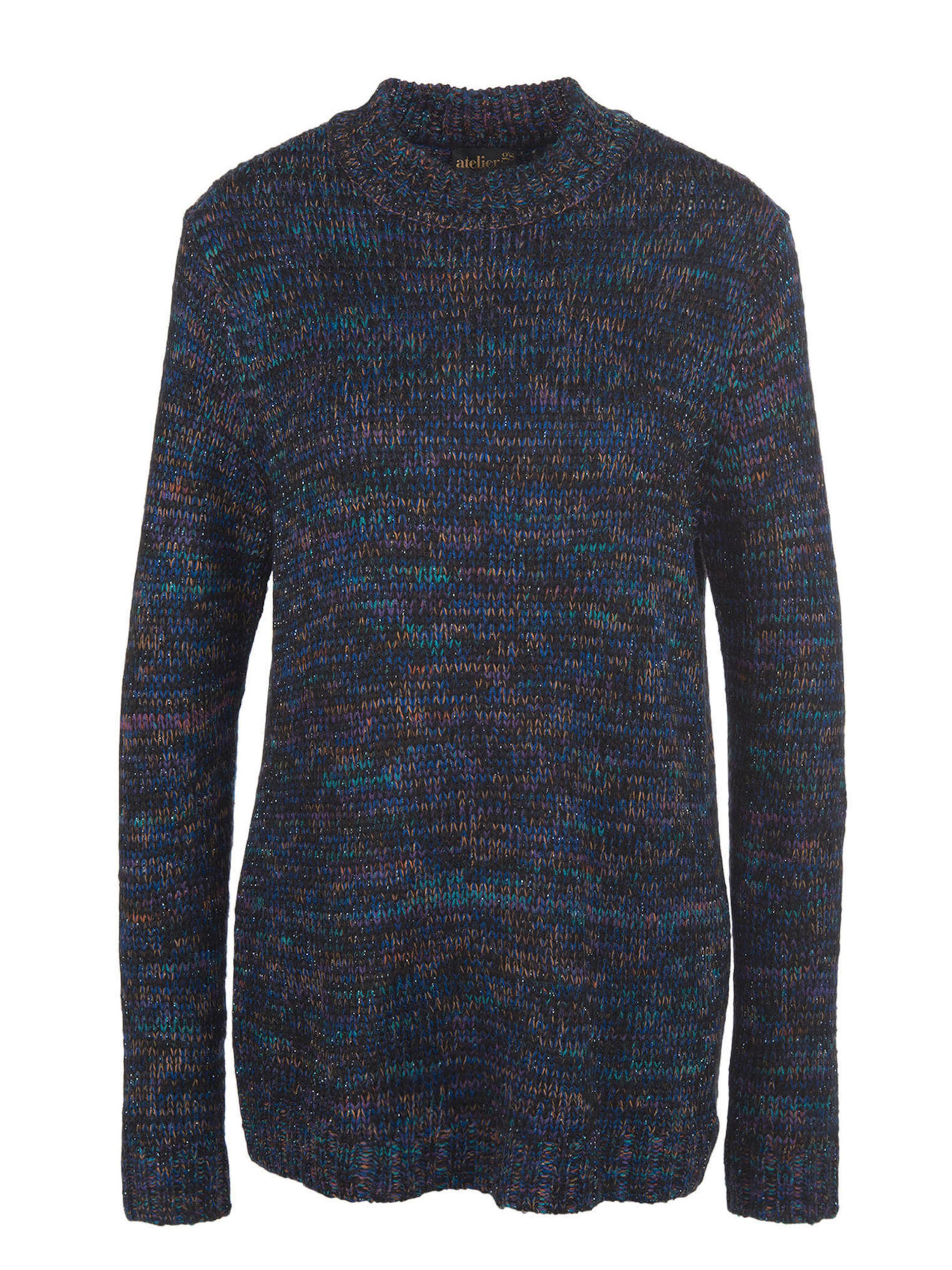 Goldner Pullover in Blau: Vorderseite