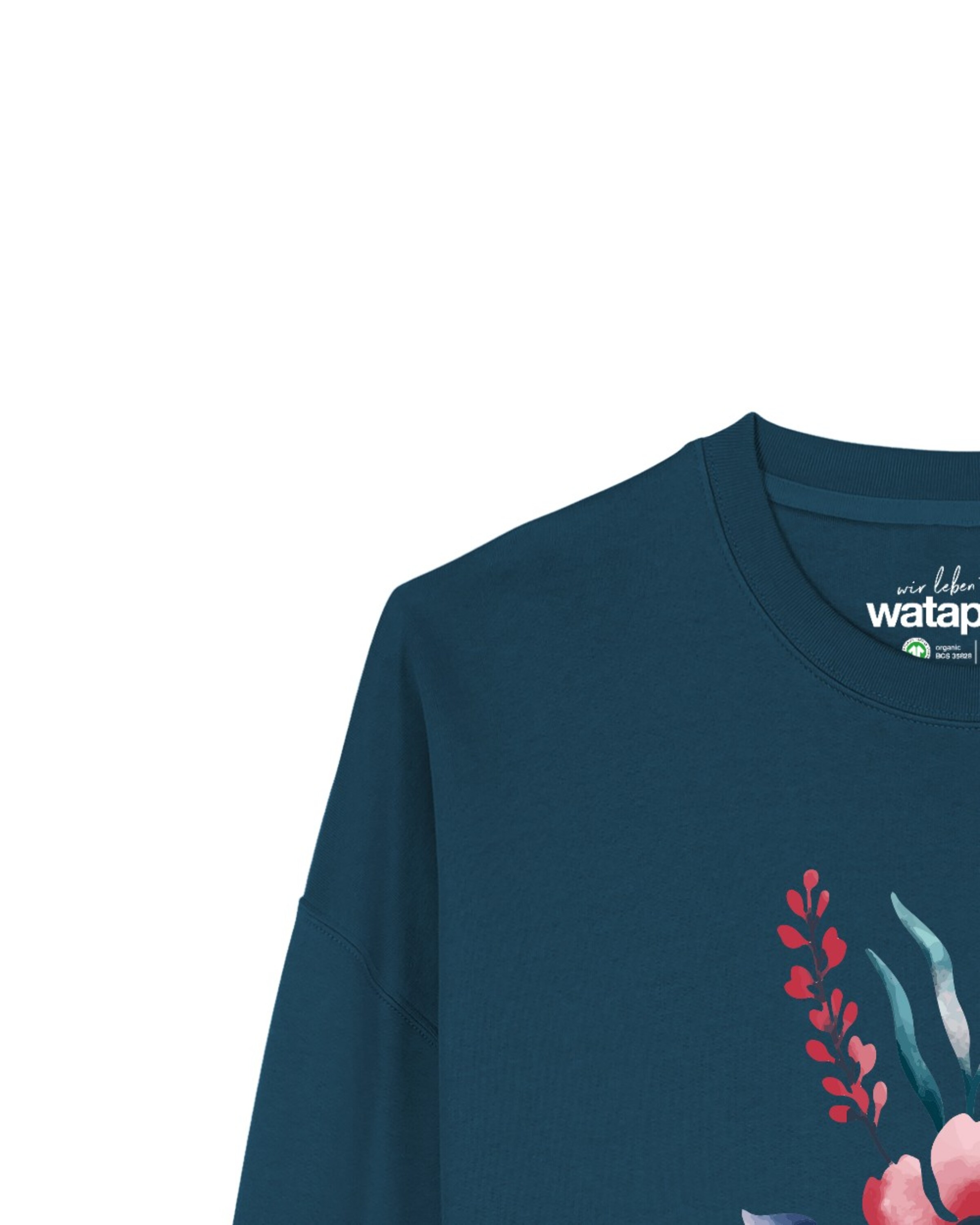Sweat-shirt 'Blume in Wasserfarbe 01' Watapparel en vert