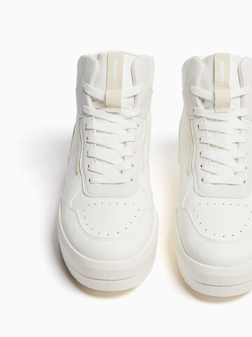 Bershka High-Top Sneakers in White