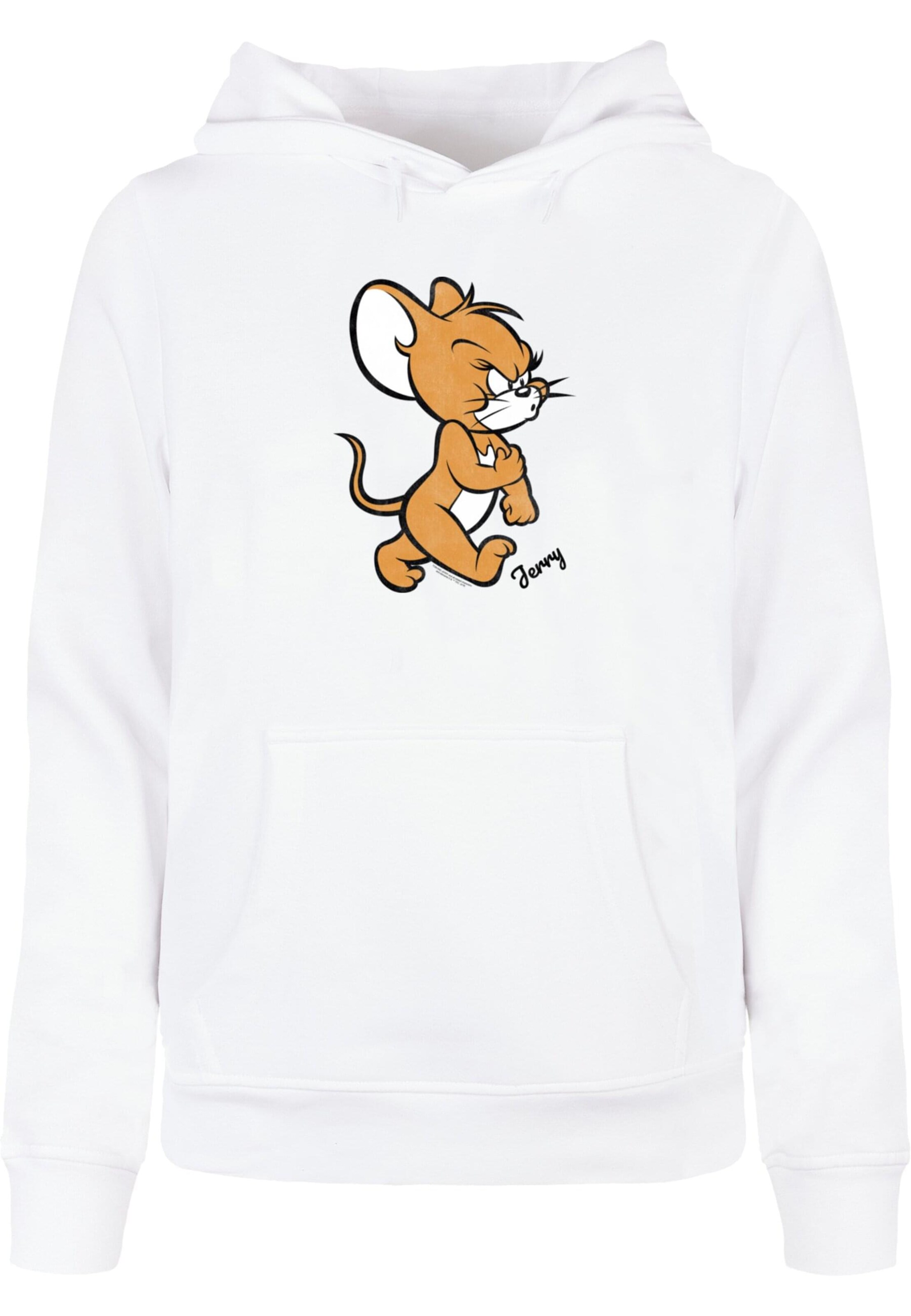 ABSOLUTE CULT Sweatshirt 'Tom & Jerry - Angry Mouse' in White: front