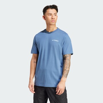 ADIDAS TERREX Performance Shirt 'Graphic MTN 2.0' in Blue: front