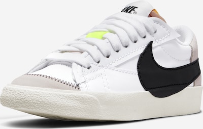 Nike Sportswear Zemie brīvā laika apavi 'BLAZER LOW 77 JUMBO', krāsa - bēšs / neona dzeltens / melns / balts, Preces skats