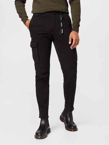 STRELLSON Loose fit Cargo trousers 'Lucco' in Black: front