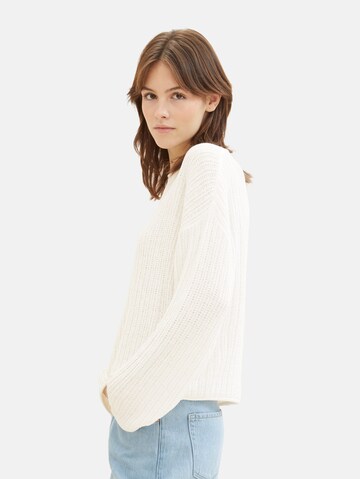 TOM TAILOR DENIM Sweater in White