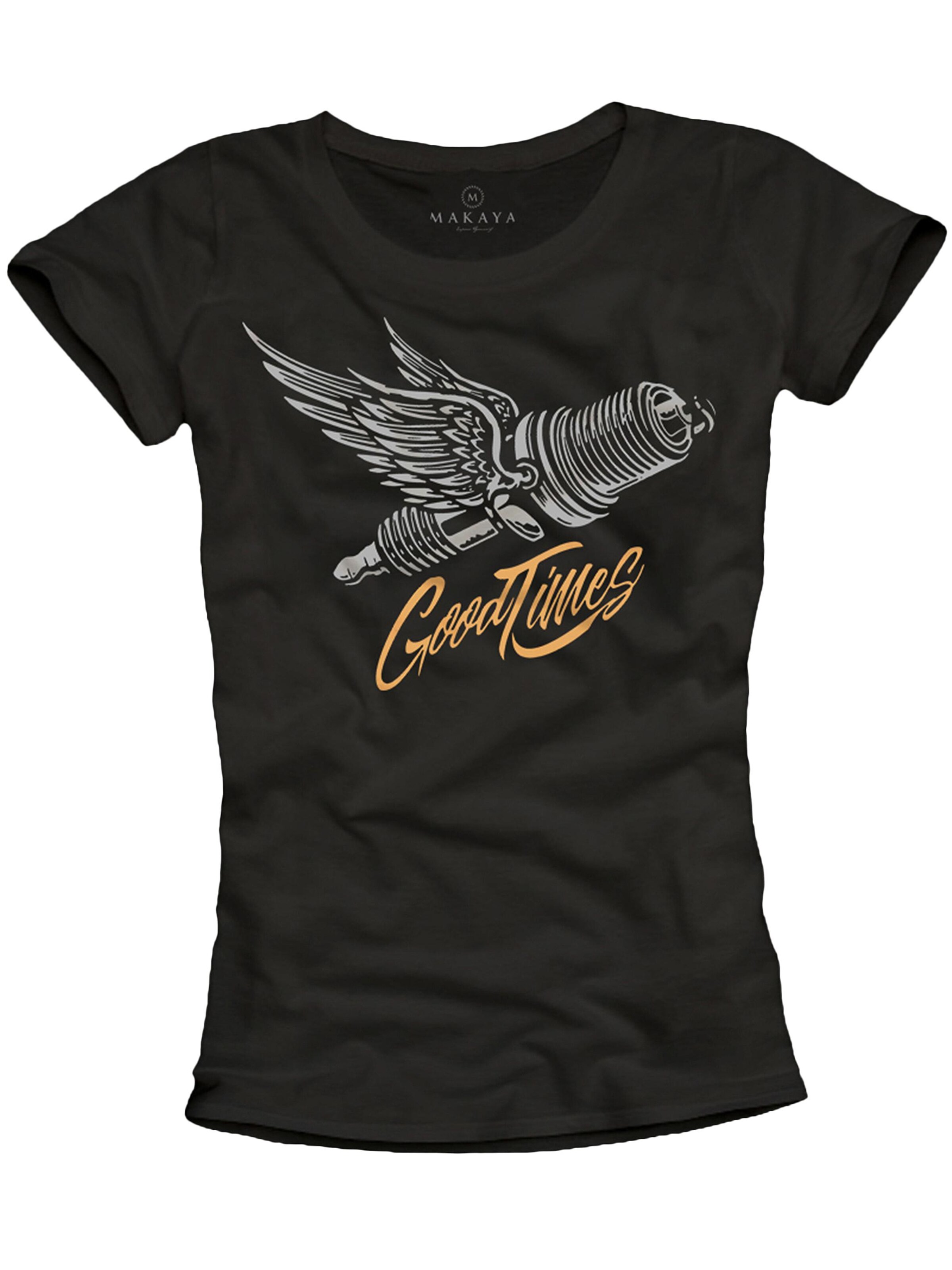 MAKAYA Shirt 'Zündkerze'‌‌‌‌ in Schwarz: Vorderseite