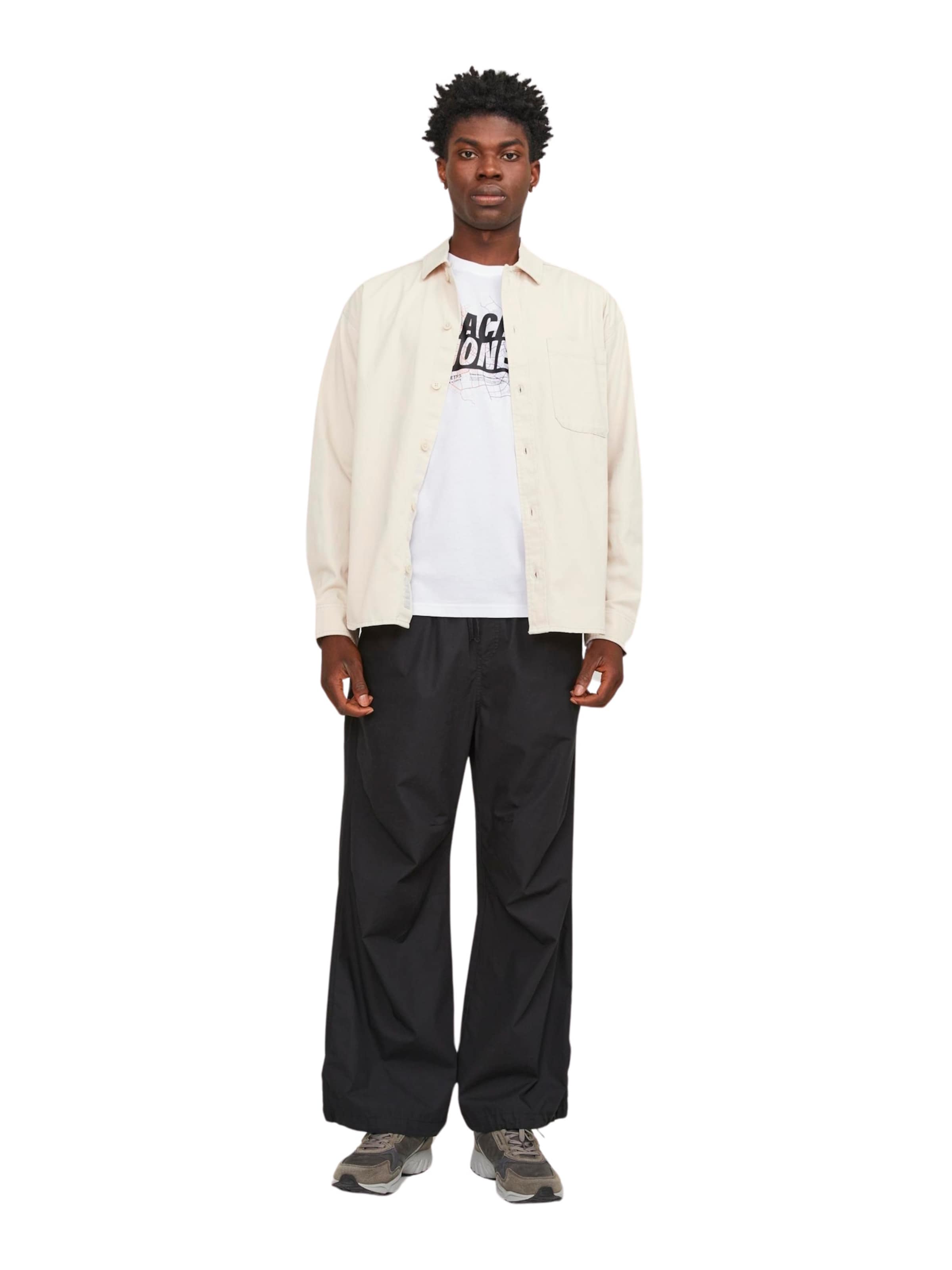 JACK & JONES Shirt 'Map' in White: front