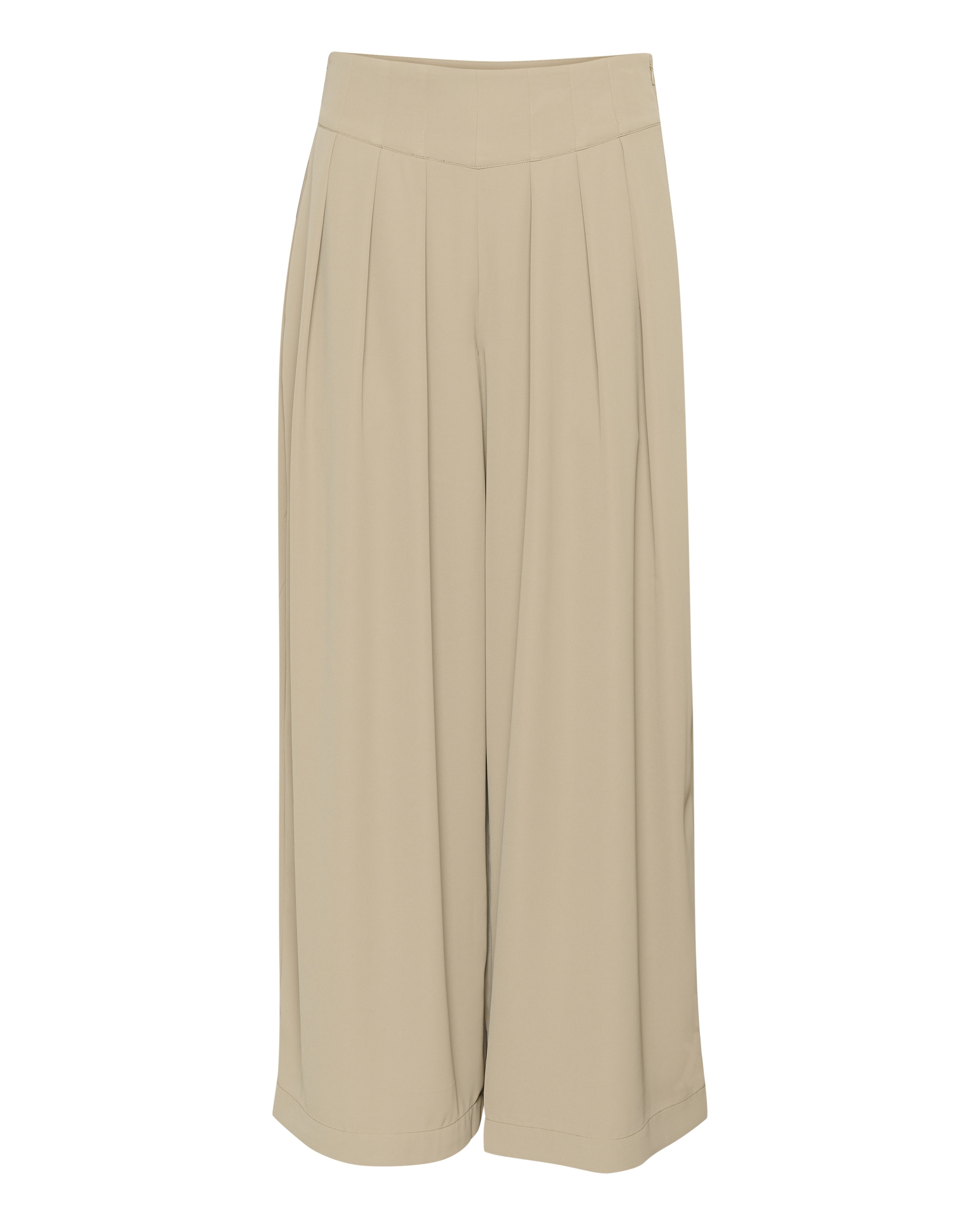 SAINT TROPEZ Loose fit Pleat-Front Pants 'Idane' in Beige: front