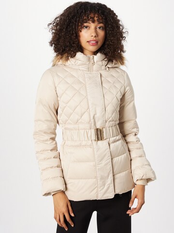 GUESS Winter Jacket in Beige: front